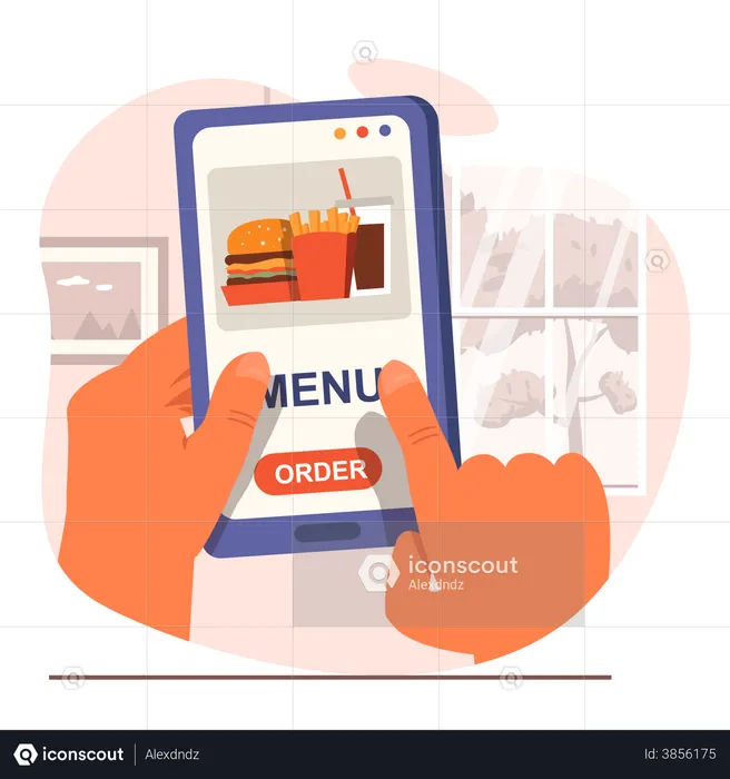Online food application  Illustration