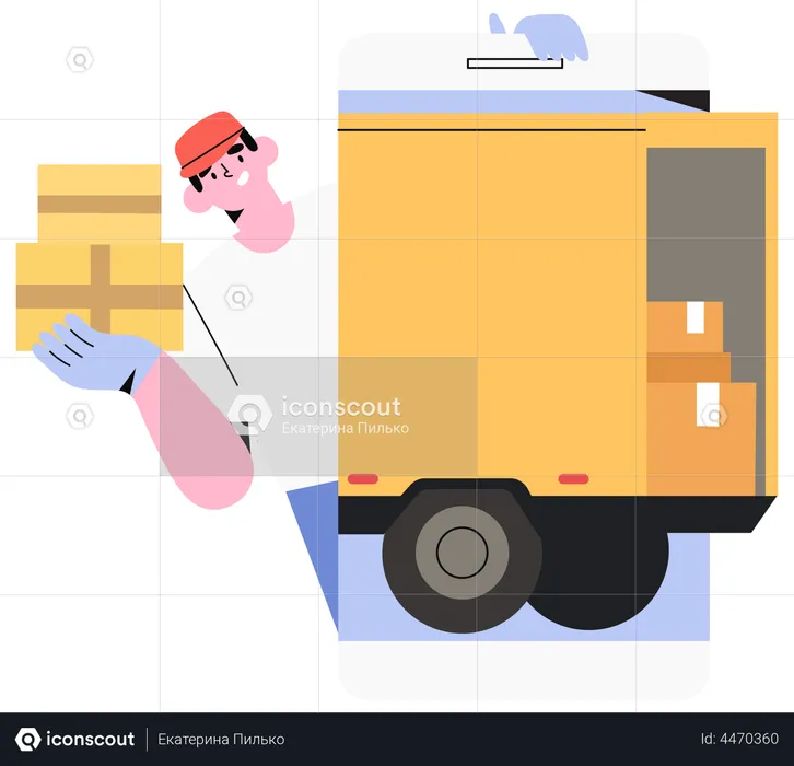 Online food Delivery  Illustration