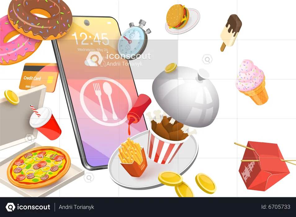 Online Food Order  Illustration