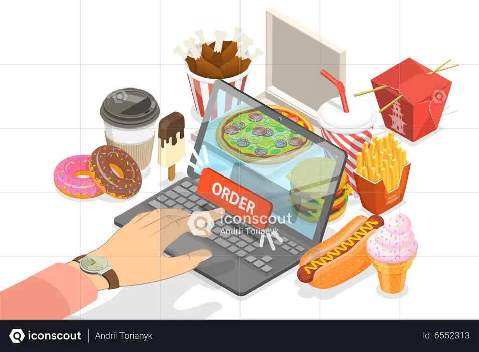 Online food order using food app  Illustration