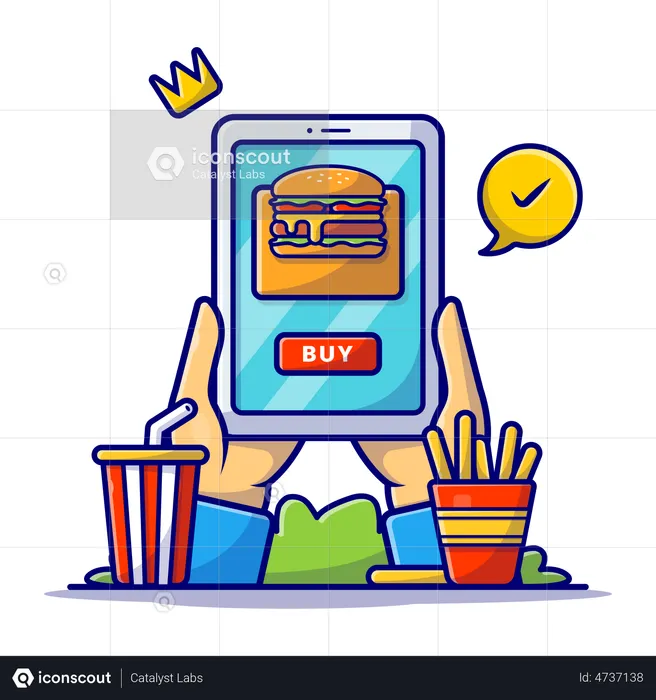 Online food ordering app  Illustration