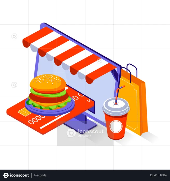 Online Food Store  Illustration