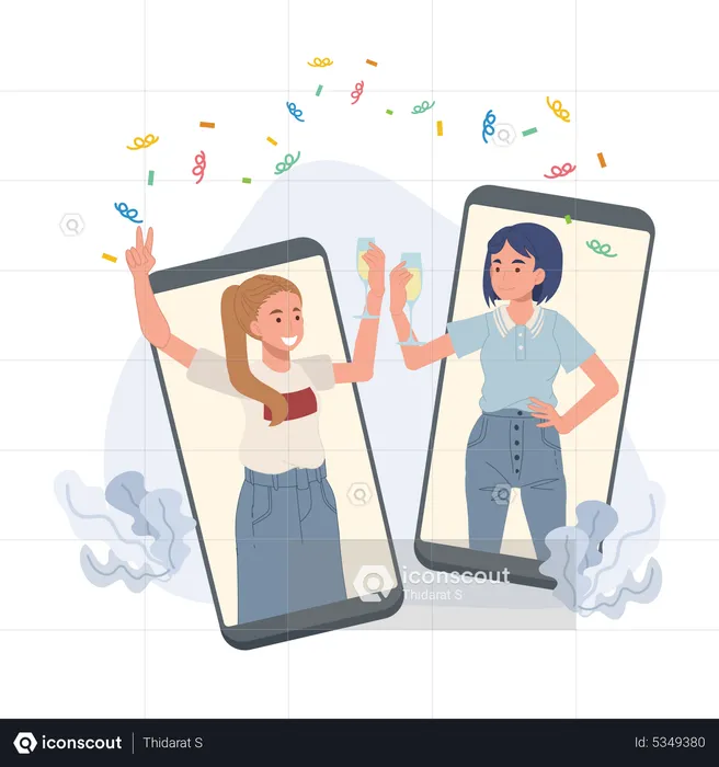 Online Friendship  Illustration