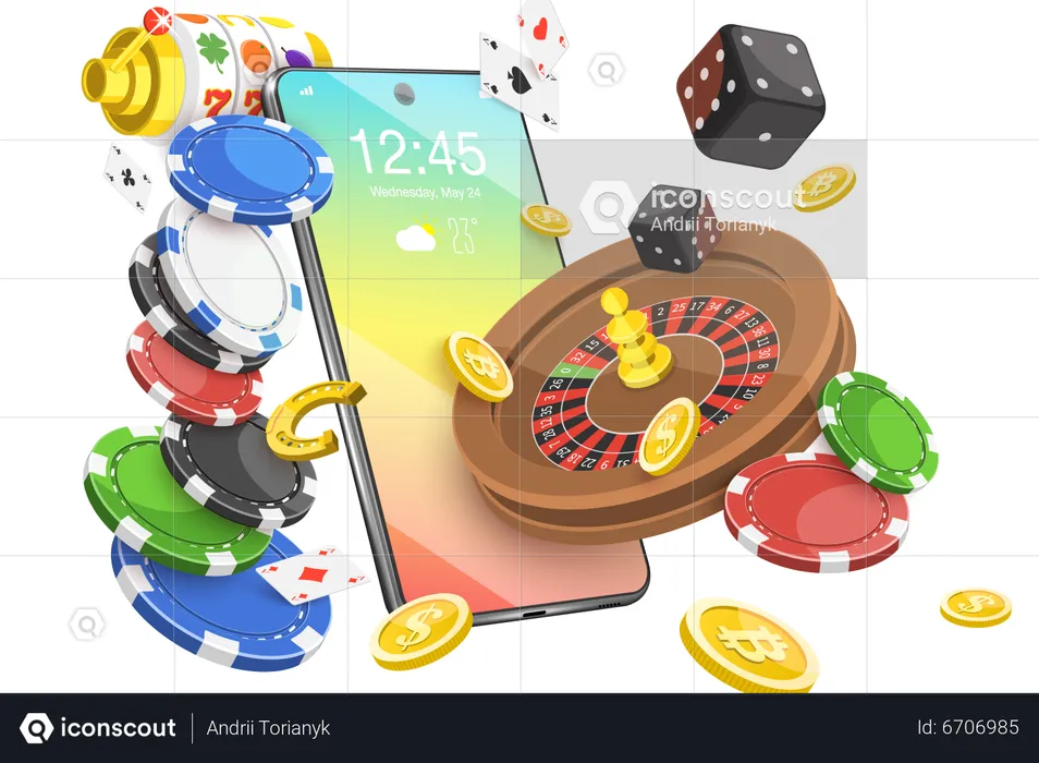 Online Gambling  Illustration