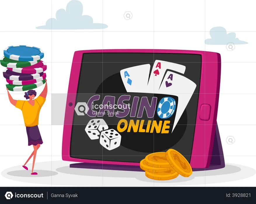 Online gambling game  Illustration