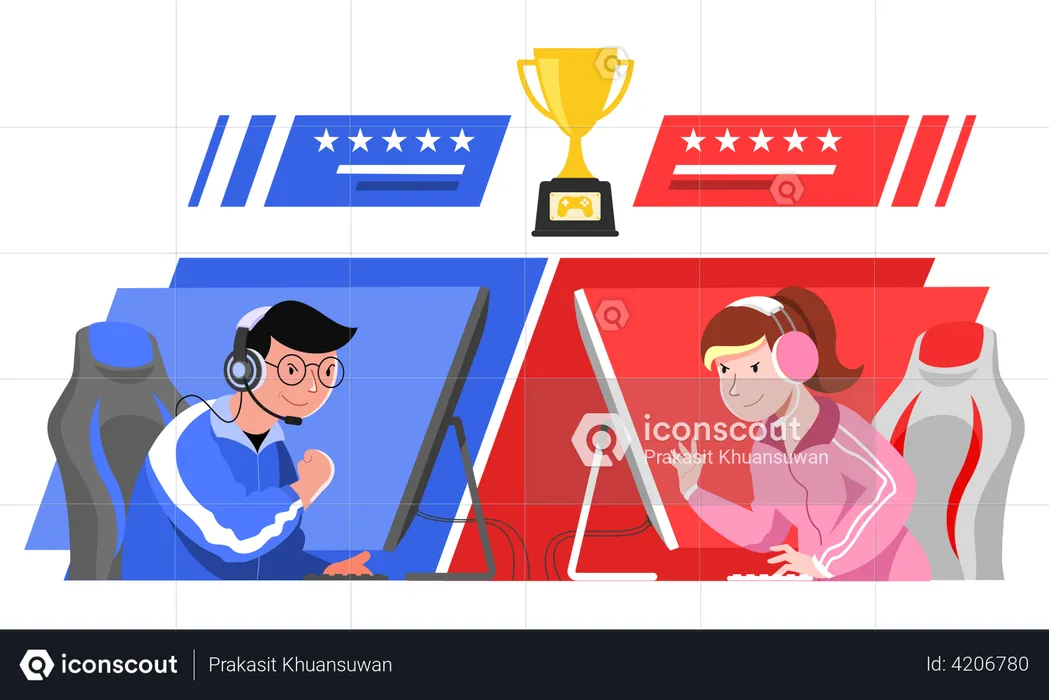 Online gaming competition  Illustration