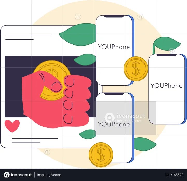 Ganhar dinheiro online vendendo celular  Ilustração