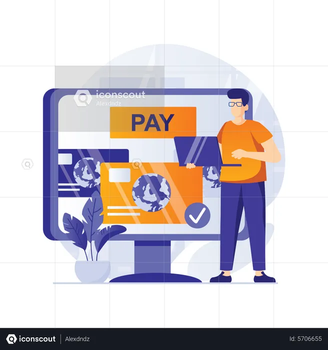 Online-Geldüberweisung  Illustration