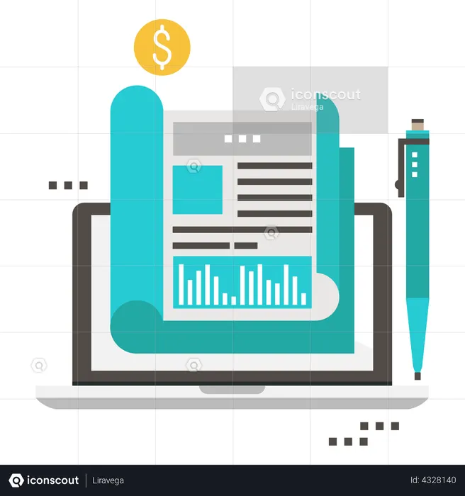 Online-Geschäftsbericht  Illustration