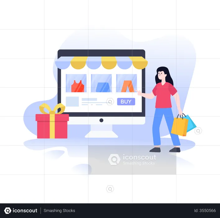 Online Gift shopping  Illustration
