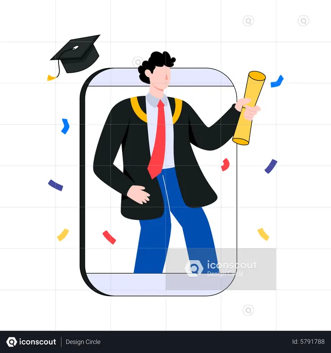 Online Graduating  Illustration