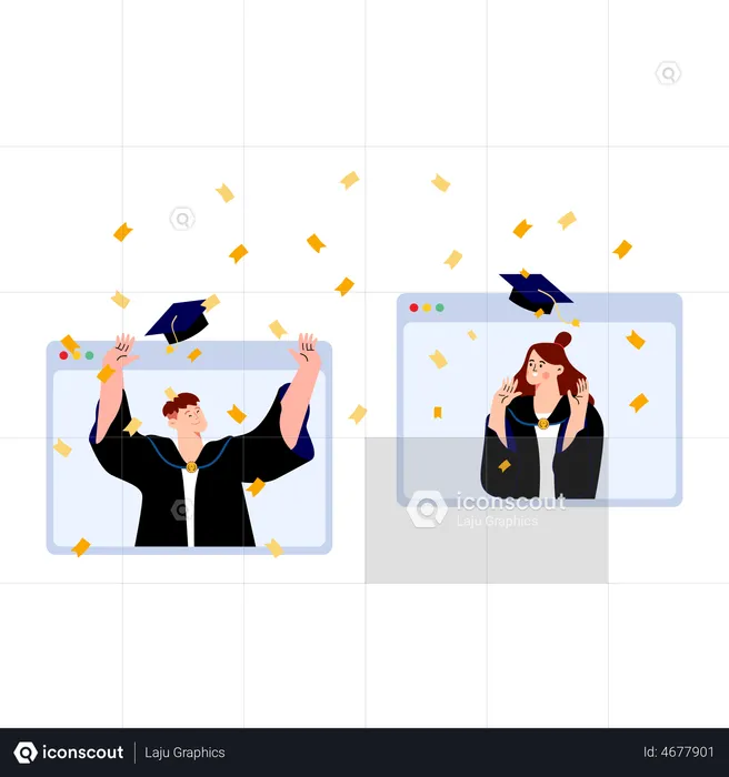 Online graduation  Illustration