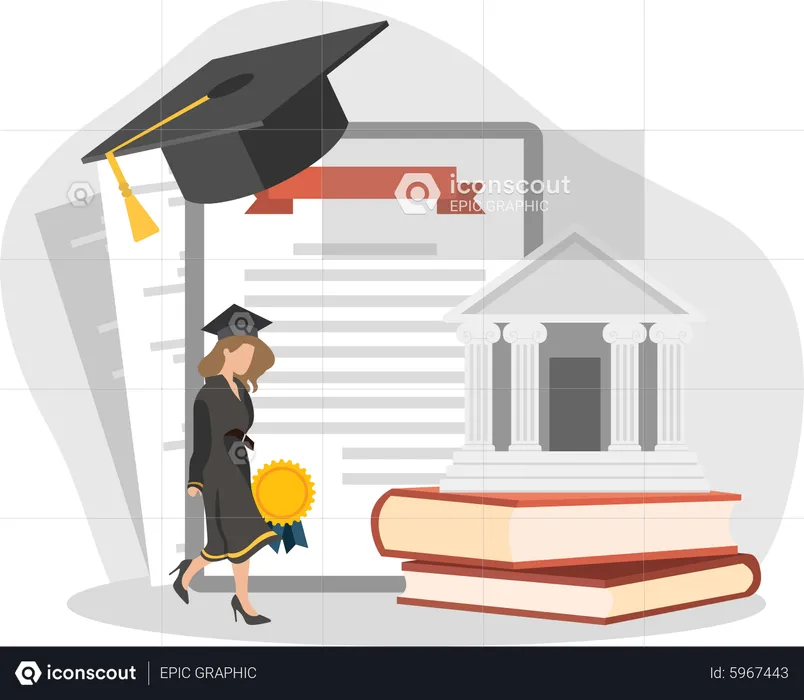 Online Graduation College  Illustration
