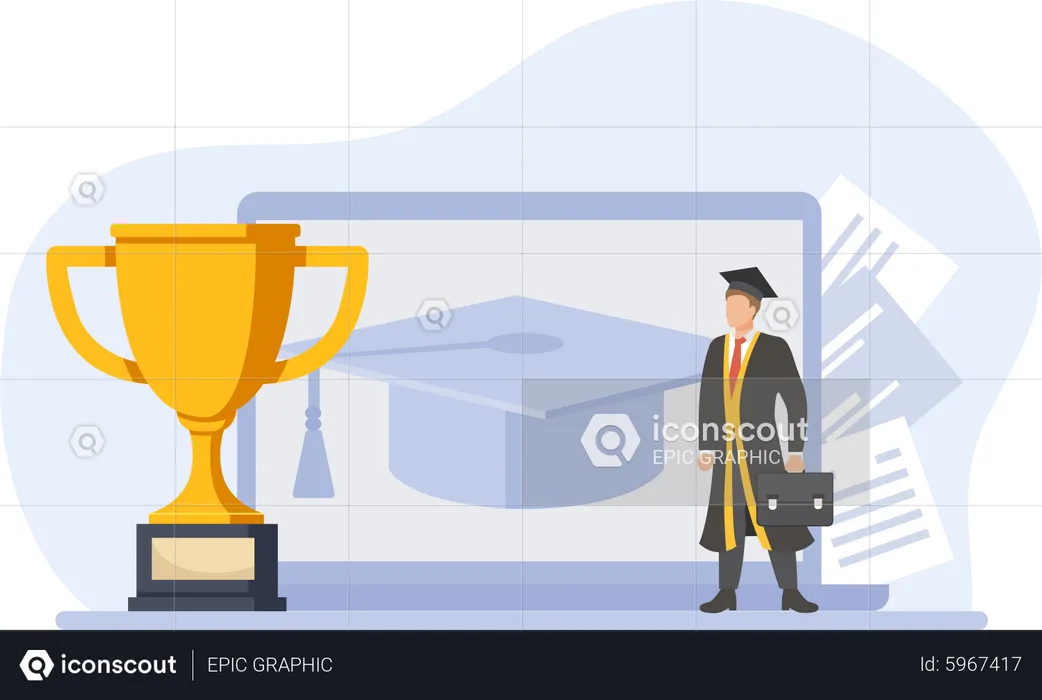 Online Graduation  Illustration