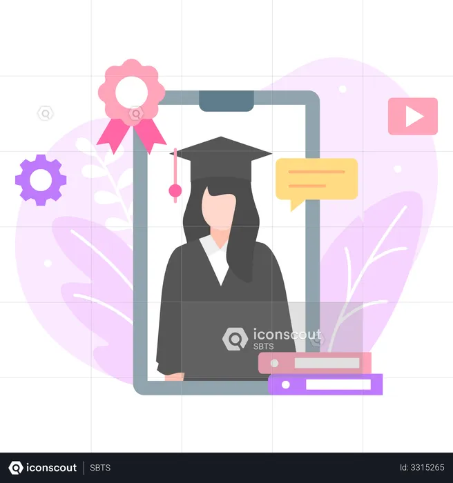 Online Graduation  Illustration