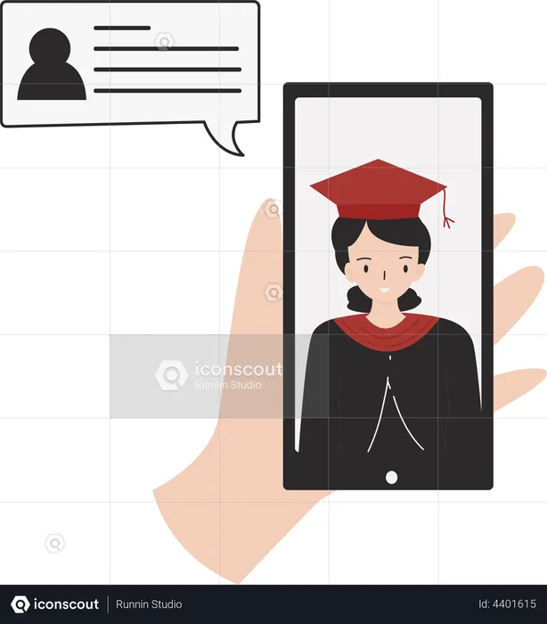 Online graduation study  Illustration