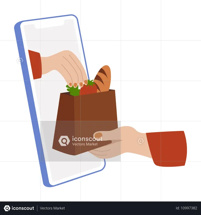 Online grocery shopping app  Illustration