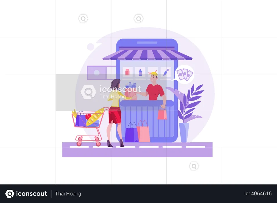 Online grocery store  Illustration
