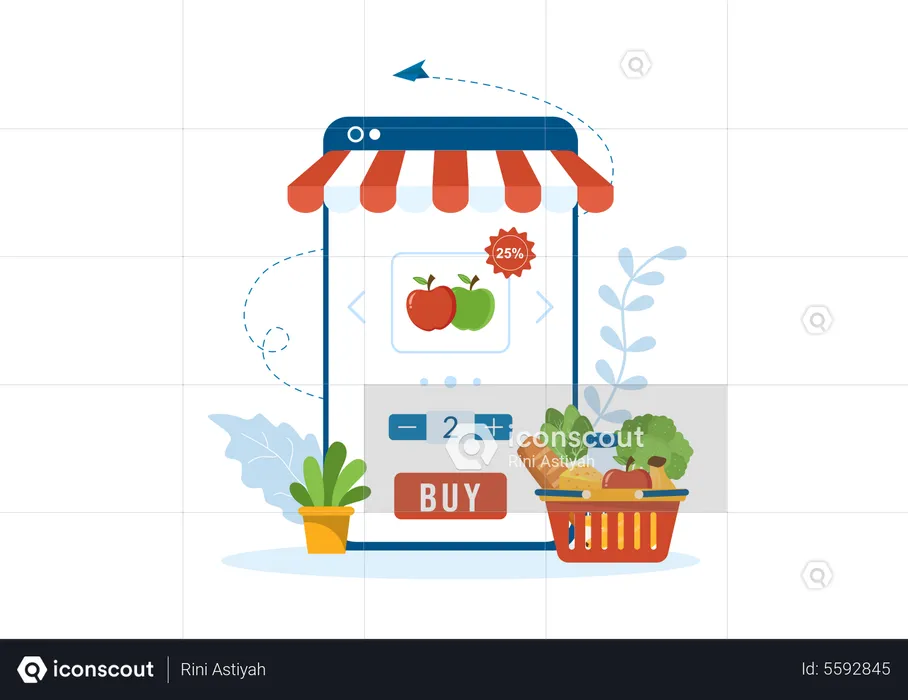 Online Grocery Store  Illustration