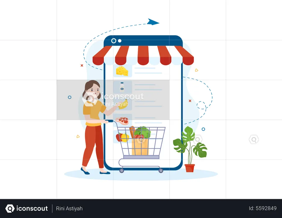 Online Grocery Store  Illustration