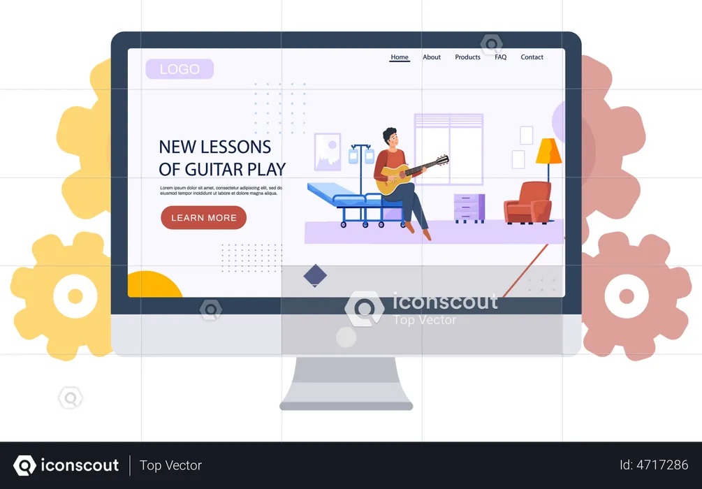 Online guitar lesson  Illustration