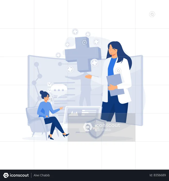 Online health care  Illustration