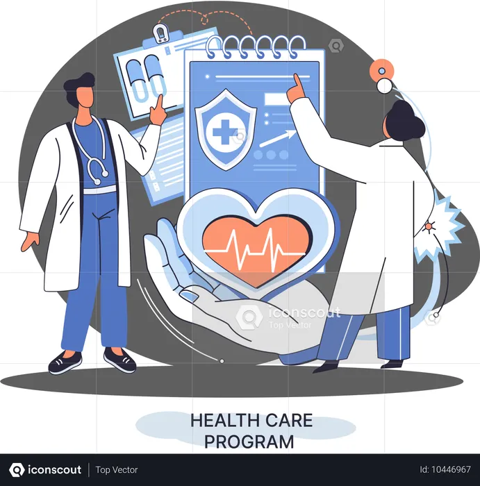 Online Health care program  Illustration