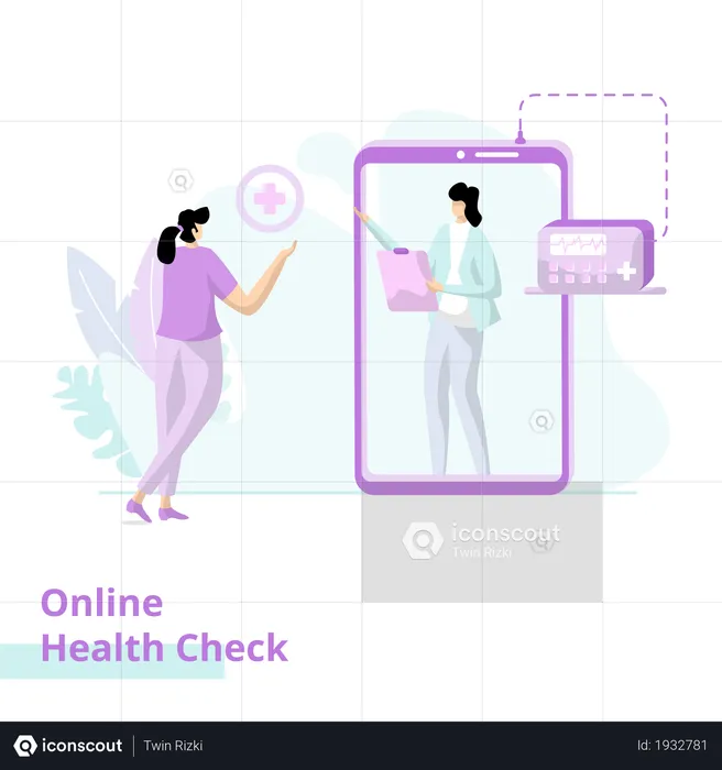 Online Health Check  Illustration