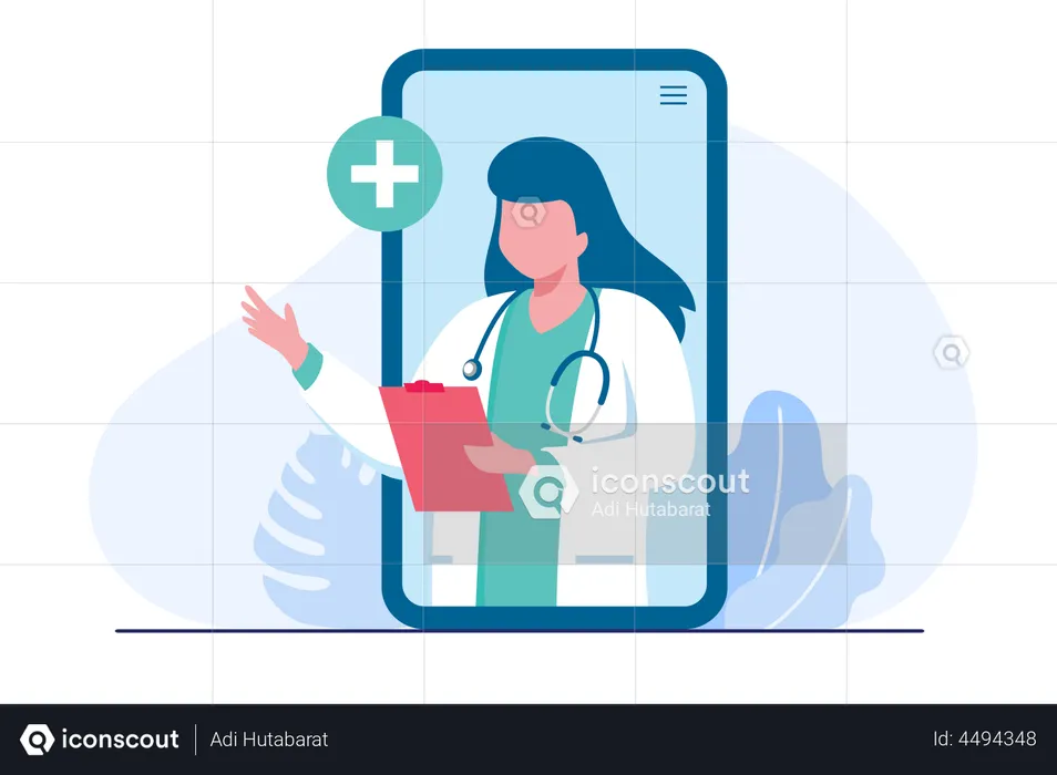 Online health checkup  Illustration