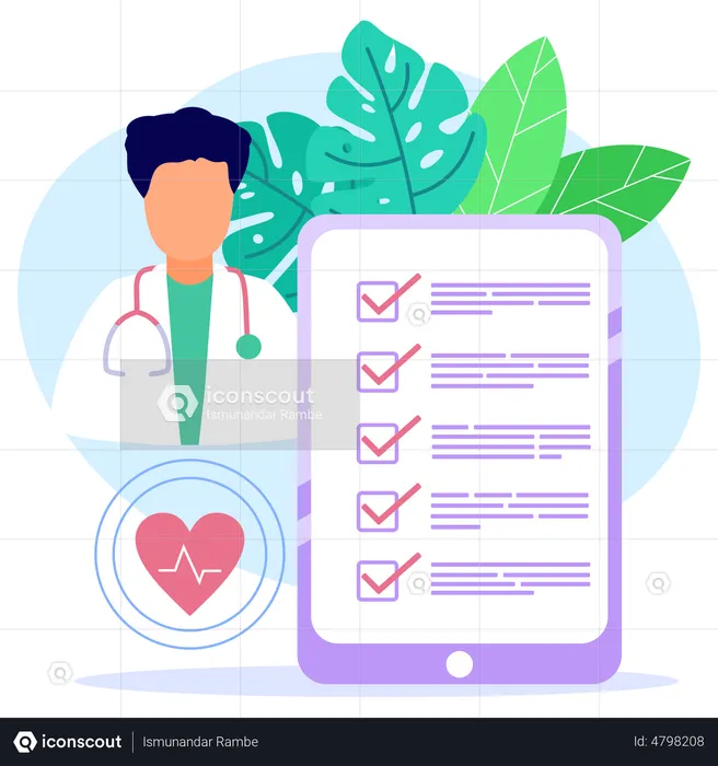 Online Health Checkup  Illustration