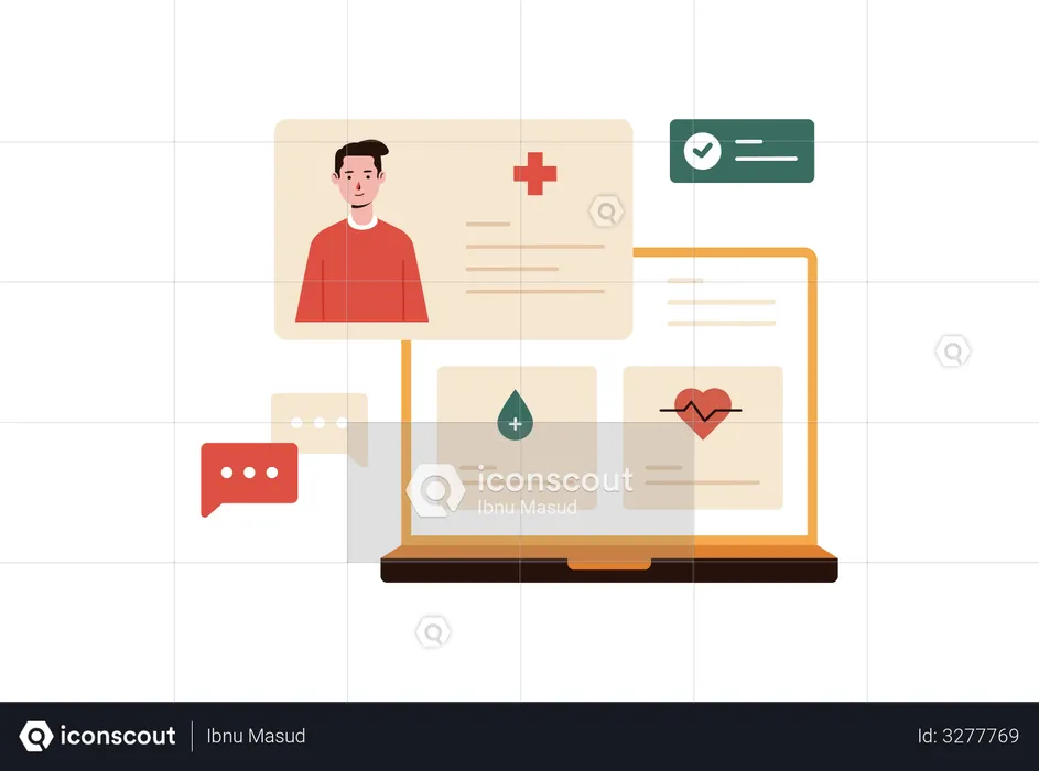 Online Health Monitoring  Illustration