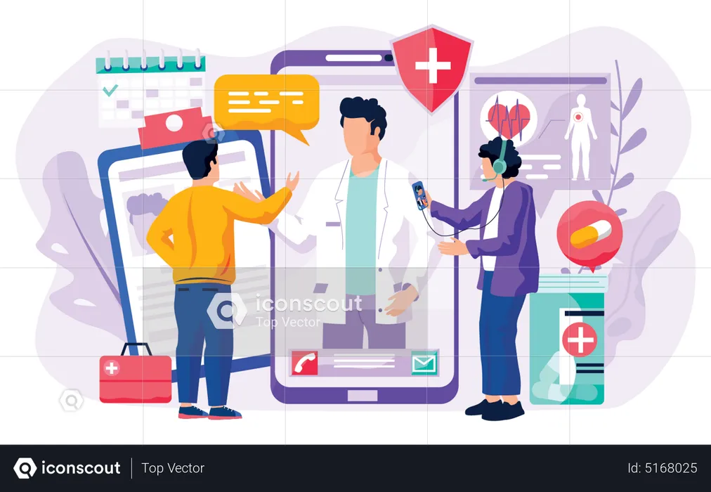 Online health support  Illustration