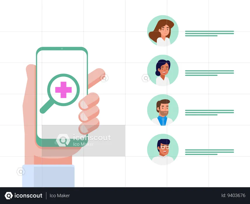Online healthcare app  Illustration