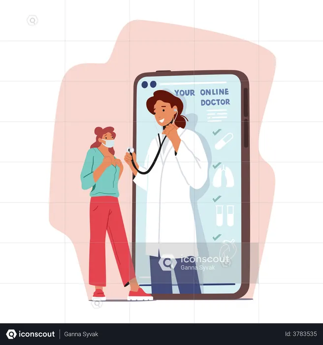 Online Healthcare Service  Illustration