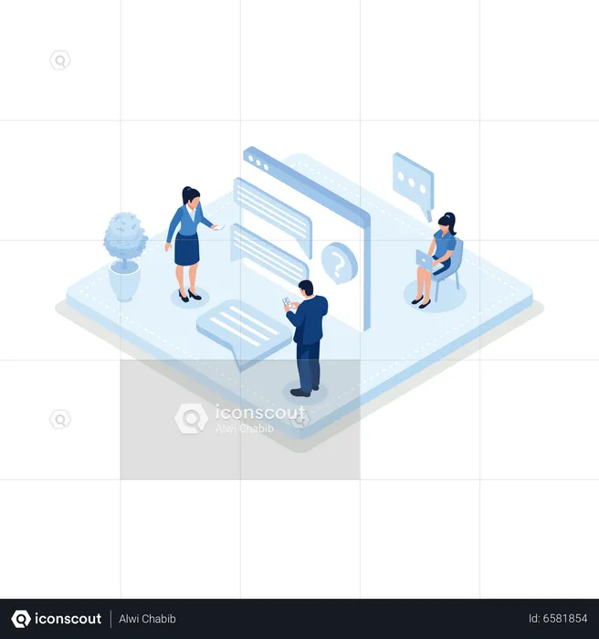 Online-Helpdesk-Plattform  Illustration