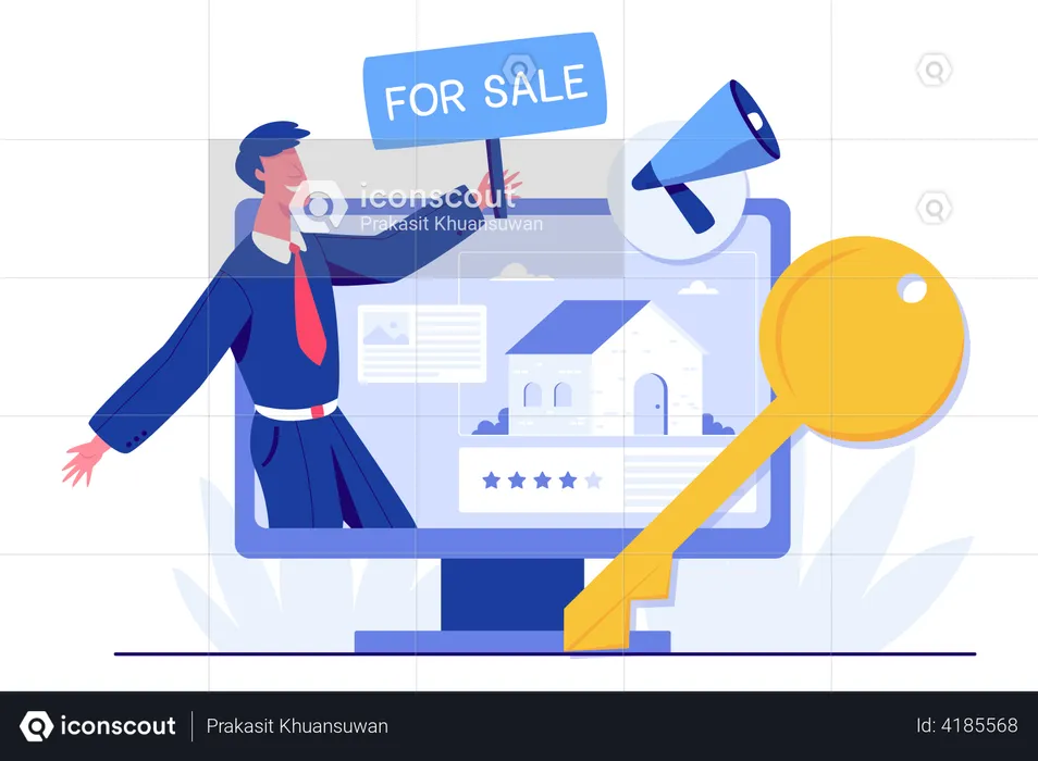 Online house selling  Illustration