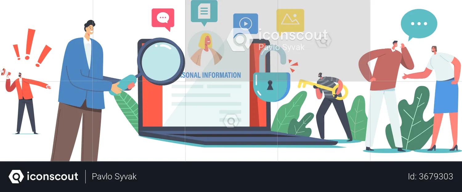 Hacken von Online-Informationen  Illustration