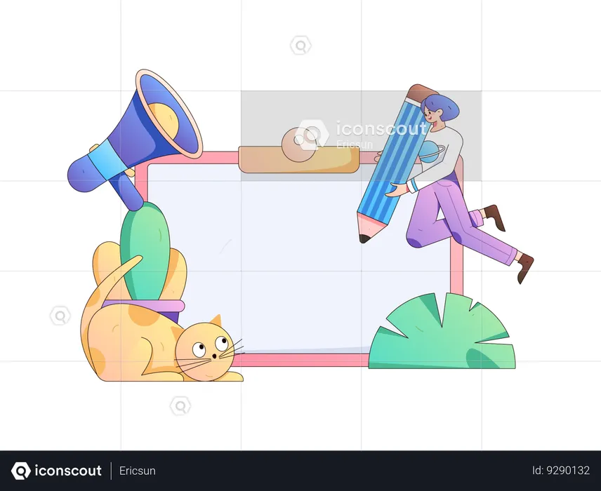 Online interaction done by employees  Illustration