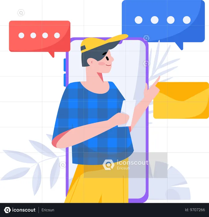 Online Interaction  Illustration