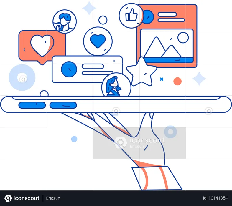 Online Interaction  Illustration