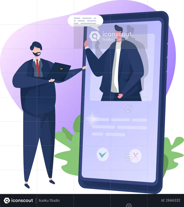 Online Interview Video Call  Illustration