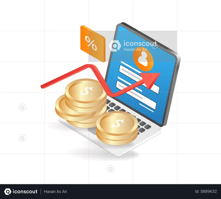 Online investment growth  Illustration