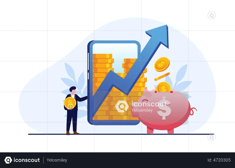 Online investment growth  Illustration