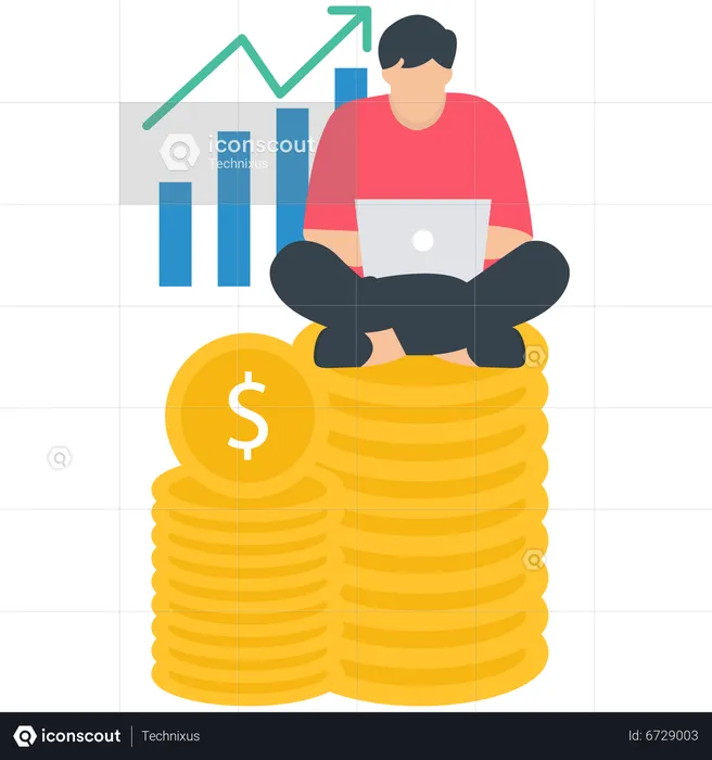 Online investment in stock trading application  Illustration