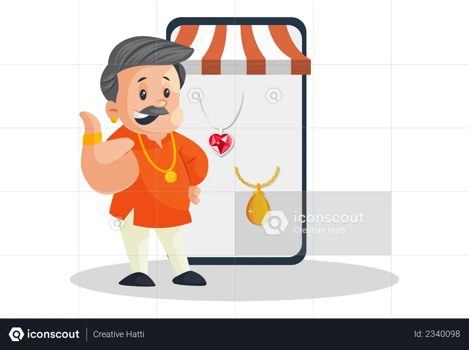 Online Jewelry Store  Illustration