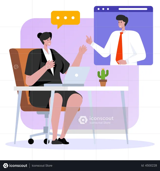 Online Job Interview  Illustration