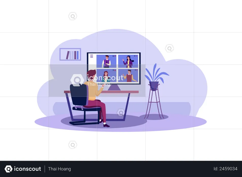 Online job interview  Illustration