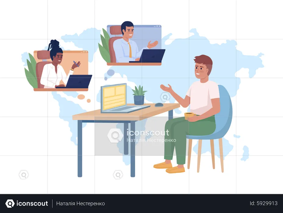 Online job meeting  Illustration