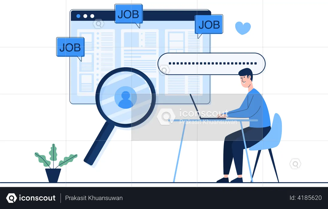 Online job search  Illustration