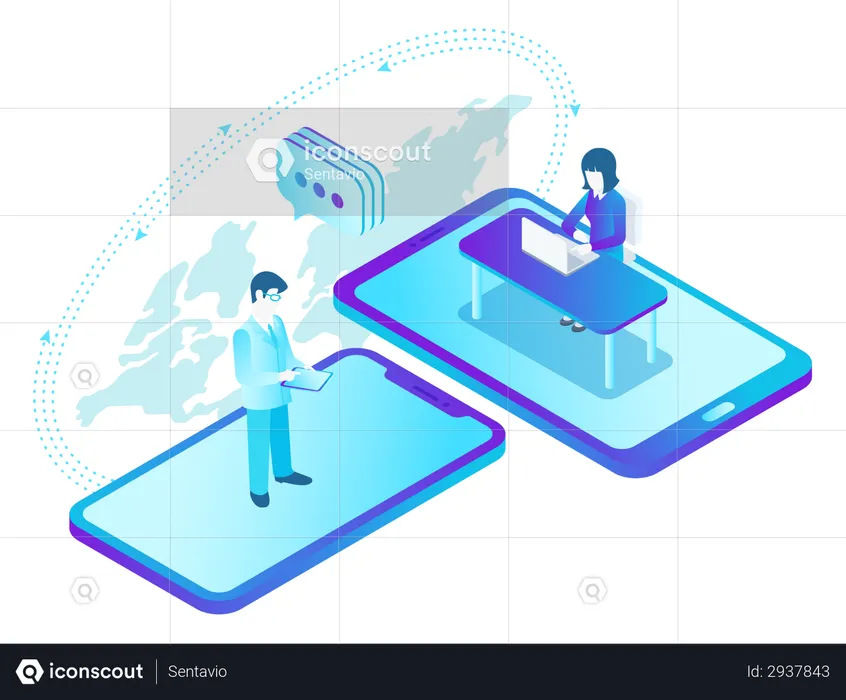 Onlinekommunikation  Illustration